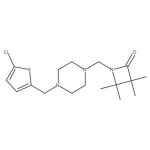 1-({4-[(5-Chlorothiophen-2-yl)methyl]piperazin-1-yl}methyl)-3,3,4,4-tetramethylazetidin-2-one结构式