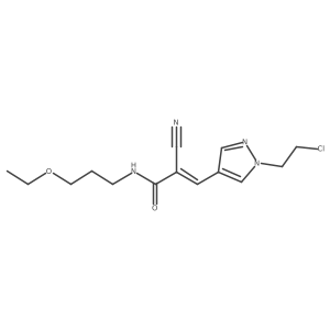 (Z)-3-[1-(2-chloroethyl)pyrazol-4-yl]-2-cyano-N-(3-ethoxypropyl)prop-2-enamide Structure