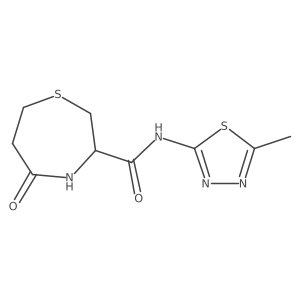 N-(5-methyl-1,3,4-thiadiazol-2-yl)-5-oxo-1,4-thiazepane-3-carboxamide结构式