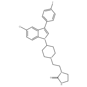 2-Imidazolidinone,1-[2-[4-[5-chloro-3-(4-fluorophenyl)-1h-indol-1-yl]-1-piperidinyl]ethyl]- Structure