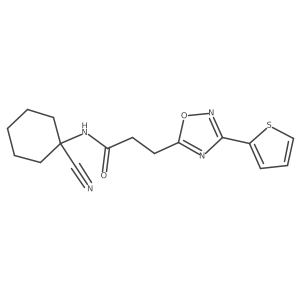 N-(1-cyanocyclohexyl)-3-[3-(thiophen-2-yl)-1,2,4-oxadiazol-5-yl]propanamide Structure