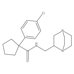 N-(1,4-diazabicyclo[2.2.2]octan-2-ylmethyl)-1-(4-chlorophenyl)cyclopentanecarboxamide结构式
