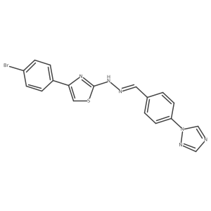 4-(4-bromophenyl)-N-[(E)-[4-(1,2,4-triazol-1-yl)phenyl]methyleneamino]thiazol-2-amine Structure