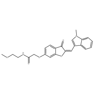 N-(2-methoxyethyl)-2-({(2E)-2-[(1-methyl-1H-indol-3-yl)methylidene]-3-oxo-2,3-dihydro-1-benzofuran-6-yl}oxy)acetamide Structure