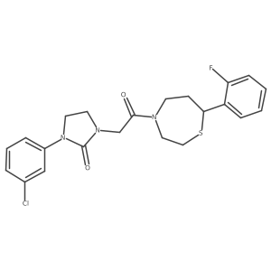 1-(3-Chlorophenyl)-3-(2-(7-(2-fluorophenyl)-1,4-thiazepan-4-yl)-2-oxoethyl)imidazolidin-2-one结构式