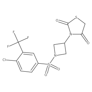 3-(1-((4-Chloro-3-(trifluoromethyl)phenyl)sulfonyl)azetidin-3-yl)thiazolidine-2,4-dione Structure