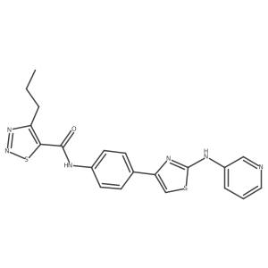 4-propyl-N-(4-(2-(pyridin-3-ylamino)thiazol-4-yl)phenyl)-1,2,3-thiadiazole-5-carboxamide结构式