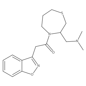2-(Benzo[d]isoxazol-3-yl)-1-(3-((dimethylamino)methyl)-1,4-thiazepan-4-yl)ethanone结构式