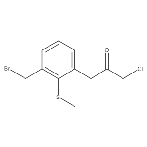 1-(3-(Bromomethyl)-2-(methylthio)phenyl)-3-chloropropan-2-one Structure