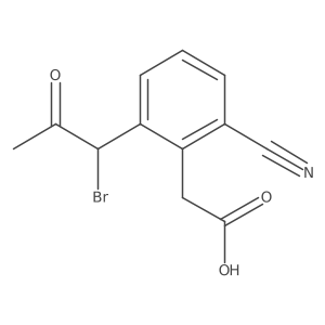 2-(1-Bromo-2-oxopropyl)-6-cyanophenylacetic acid Structure
