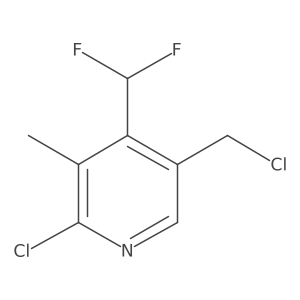 2-Chloro-5-(chloromethyl)-4-(difluoromethyl)-3-methylpyridine结构式