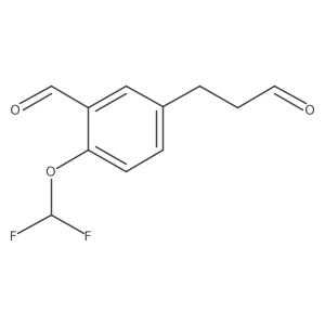 2-(Difluoromethoxy)-5-(3-oxopropyl)benzaldehyde Structure