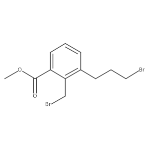 Benzoic acid, 2-(bromomethyl)-3-(3-bromopropyl)-, methyl ester结构式