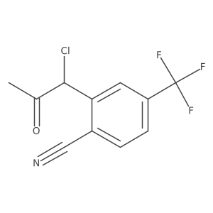 CC(=O)C(Cl)c1cc(C(F)(F)F)ccc1C#N结构式