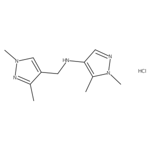 N-[(1,3-dimethylpyrazol-4-yl)methyl]-1,5-dimethylpyrazol-4-amine;hydrochloride结构式