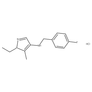 1-ethyl-N-[(4-fluorophenyl)methyl]-5-methylpyrazol-4-amine;hydrochloride Structure