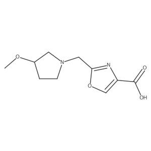 2-[(3-Methoxypyrrolidin-1-yl)methyl]-1,3-oxazole-4-carboxylic acid结构式