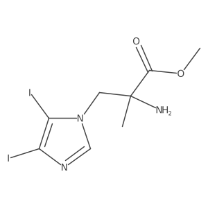 methyl 2-amino-3-(4,5-diiodo-1H-imidazol-1-yl)-2-methylpropanoate结构式