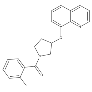 (2-Fluorophenyl)(3-(quinolin-8-yloxy)pyrrolidin-1-yl)methanone结构式