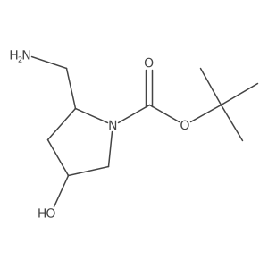 (2R,4R)-tert-Butyl 2-(aminomethyl)-4-hydroxypyrrolidine-1-carboxylate Structure