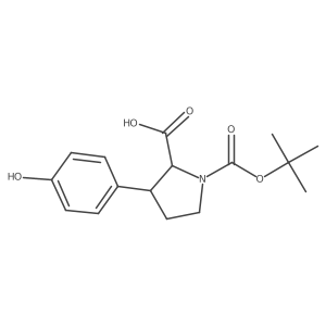 rel-1-(1,1-Dimethylethyl) (2R,3S)-3-(4-hydroxyphenyl)-1,2-pyrrolidinedicarboxylate Structure