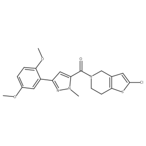 (2-chloro-6,7-dihydrothieno[3,2-c]pyridin-5(4H)-yl)(3-(2,5-dimethoxyphenyl)-1-methyl-1H-pyrazol-5-yl)methanone Structure