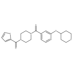 (4-(furan-2-carbonyl)piperazin-1-yl)(2-((tetrahydro-2H-pyran-4-yl)oxy)pyridin-4-yl)methanone结构式