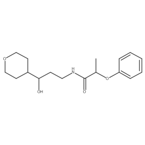 N-(3-hydroxy-3-(tetrahydro-2H-pyran-4-yl)propyl)-2-phenoxypropanamide结构式