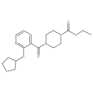 Ethyl 4-(2-((tetrahydrothiophen-3-yl)oxy)nicotinoyl)piperazine-1-carboxylate Structure