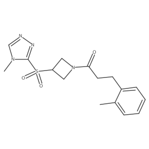 1-(3-((4-methyl-4H-1,2,4-triazol-3-yl)sulfonyl)azetidin-1-yl)-3-(o-tolyl)propan-1-one Structure