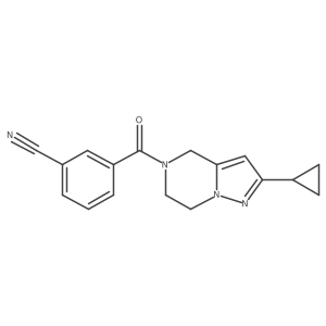 3-(2-Cyclopropyl-4,5,6,7-tetrahydropyrazolo[1,5-a]pyrazine-5-carbonyl)benzonitrile Structure