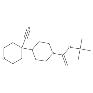 Tert-butyl4-(4-cyanooxan-4-yl)piperidine-1-carboxylate结构式