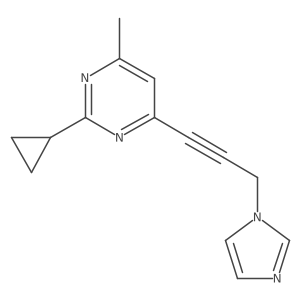2-cyclopropyl-4-[3-(1H-imidazol-1-yl)prop-1-yn-1-yl]-6-methylpyrimidine Structure