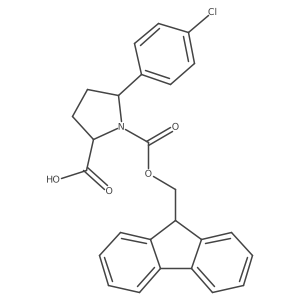 (2S,5S)-5-(4-Chlorophenyl)-1-(9H-fluoren-9-ylmethoxycarbonyl)pyrrolidine-2-carboxylic acid结构式