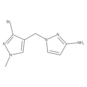 1-[(3-bromo-1-methyl-1H-pyrazol-4-yl)methyl]-1H-pyrazol-3-amine结构式