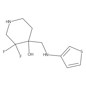 3,3-Difluoro-4-{[(thiophen-3-yl)amino]methyl}piperidin-4-ol结构式