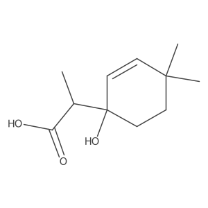 2-(1-Hydroxy-4,4-dimethylcyclohex-2-en-1-yl)propanoic acid结构式
