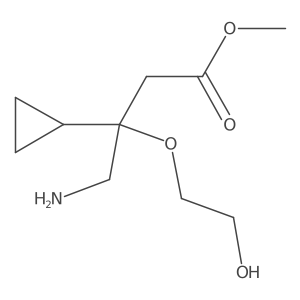 Methyl 4-amino-3-cyclopropyl-3-(2-hydroxyethoxy)butanoate结构式