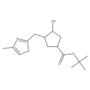 Tert-butyl 3-hydroxy-4-[(4-methyl-1,3-thiazol-2-yl)methyl]pyrrolidine-1-carboxylate Structure