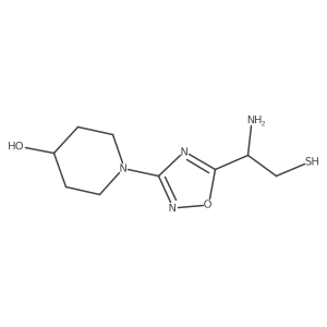 1-{5-[(1R)-1-amino-2-sulfanylethyl]-1,2,4-oxadiazol-3-yl}piperidin-4-ol结构式