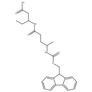 (3R)-3-[4-({[(9H-fluoren-9-yl)methoxy]carbonyl}amino)pentanamido]pentanoic acid Structure