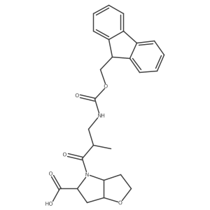 4-[3-({[(9H-fluoren-9-yl)methoxy]carbonyl}amino)-2-methylpropanoyl]-hexahydro-2H-furo[3,2-b]pyrrole-5-carboxylic acid Structure