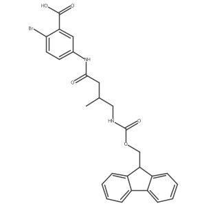 2-bromo-5-[4-({[(9H-fluoren-9-yl)methoxy]carbonyl}amino)-3-methylbutanamido]benzoic acid结构式