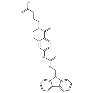 4-{1-[4-({[(9H-fluoren-9-yl)methoxy]carbonyl}amino)-2-fluorophenyl]-N-methylformamido}butanoic acid结构式