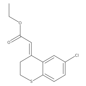ethyl 2-[(4Z)-6-chloro-3,4-dihydro-2H-1-benzothiopyran-4-ylidene]acetate结构式