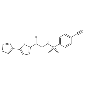 N-(2-([2,3'-bithiophen]-5-yl)-2-hydroxyethyl)-4-cyanobenzenesulfonamide Structure