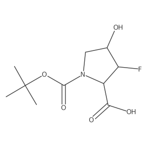 N-Boc (2R,3S,4S)-3-fluoro-4-hydroxypyrrolidine-2-carboxylic acid结构式