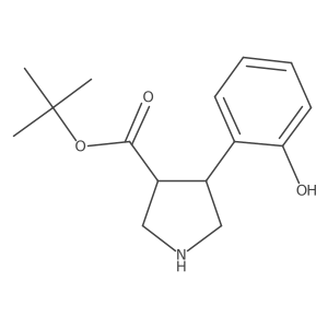 rac-tert-butyl (3R,4S)-4-(2-hydroxyphenyl)pyrrolidine-3-carboxylate结构式