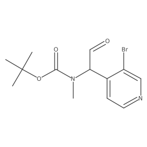 tert-butyl N-[1-(3-bromopyridin-4-yl)-2-oxoethyl]-N-methylcarbamate结构式