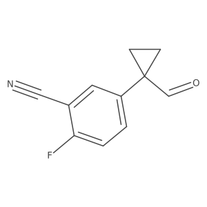 2-Fluoro-5-(1-formylcyclopropyl)benzonitrile Structure